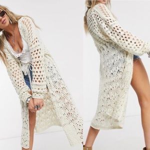 Free People Sweet Talker Crochet Knit Cardigan